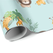 Safari Animals jungle Tropical Geschenkpapier (Rolleneckpunkt)