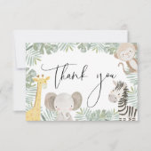 Safari Animals Jungle Wild One Baby Shower Dankeskarte (Vorderseite)