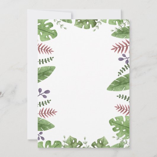 Safari Animals Kids Party Einladung (Rückseite)