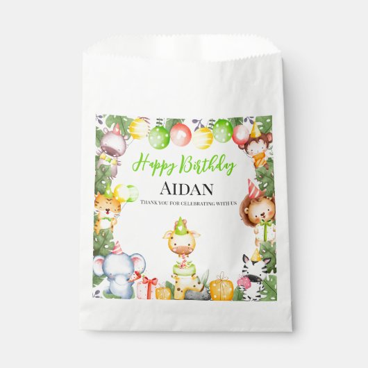 Safari Animals Kids Party Geschenktütchen (Vorderseite)