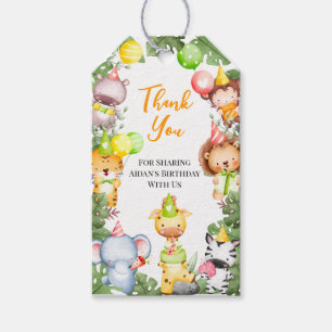 Safari Animals Kids Party Vielen Dank Tag Geschenkanhänger