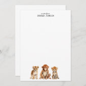 Safari Animals Kid's Personalisiert Mitteilungskarte (Vorne/Hinten)