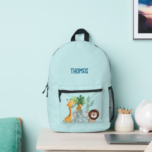 Safari Animals Kids School  Bedruckter Rucksack