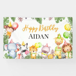 Safari Animals Kindergeburtstag Party Banner