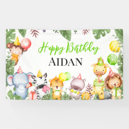 Safari Animals Kindergeburtstag Party Banner