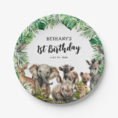 Safari Animals Kindergeburtstag Party Pappteller (Vorderseite)