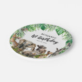 Safari Animals Kindergeburtstag Party Pappteller (Schrägansicht)