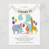 Safari Animals Kindergeburtstag Party Postkarte (Vorderseite)