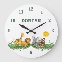 Safari Animals Kinderzimmer Wall Clock Große Wanduhr