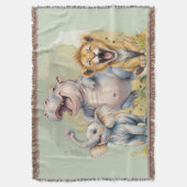 Safari Animals Lion Hippo Elephant Decke (Vorderseite Vertikal)
