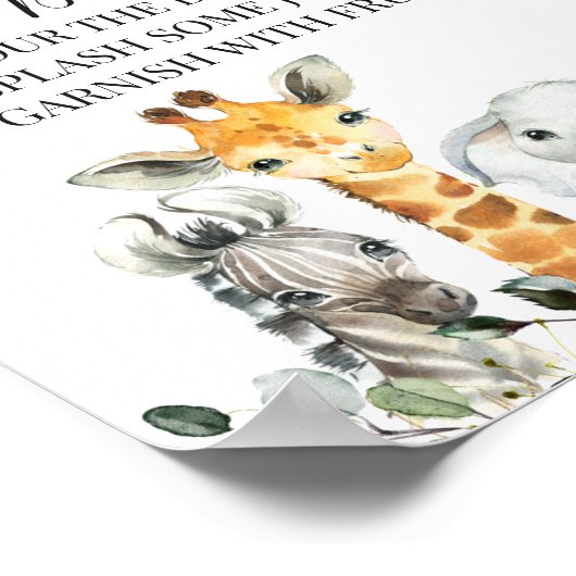 Safari Animals Lion Mama-osa Bar Baby Duschzeichen Poster (Ecke)