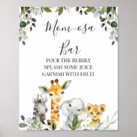 Safari Animals Lion Mama-osa Bar Baby Duschzeichen