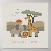 Safari Animals Little Explorer Personalized ID1267 Poster (Vorne)