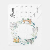 Safari Animals Meilenstein für Jungen, Waterco Fleecedecke (Vorderseite)