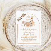 Safari Animals Minimalistisch Simple Baby Dusche Einladung