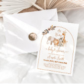 Safari Animals Minimalistisch Simple Baby Dusche Einladung