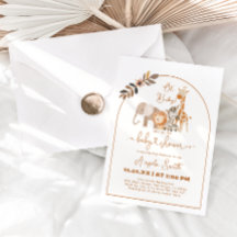 Safari Animals Minimalistisch Simple Baby Dusche