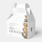 Safari Animals Moderne Babydusche Geschenkschachtel (Rückseite)