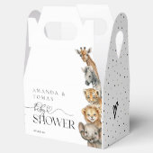Safari Animals Moderne Babydusche Geschenkschachtel (Geöffnet)