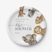 Safari Animals Moderne Babydusche Pappteller (Vorderseite)