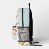 Safari Animals Muster Blue Boy Bedruckter Rucksack (Rechts)