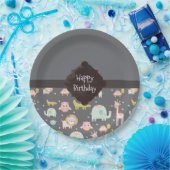 Safari Animals Muster Kinderzimmer Kunst zum Gebur Pappteller (Party)