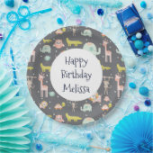 Safari Animals Muster Kinderzimmer Kunst zum Gebur Pappteller (Party)