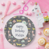 Safari Animals Muster Kinderzimmer Kunst zum Gebur Pappteller (Party)