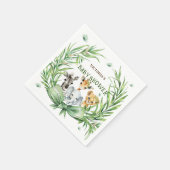 Safari Animals Niedlich Bow Baby Dusche Serviette (Ecke)