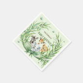 Safari Animals Niedlich Bow Baby Dusche Serviette (Ecke)