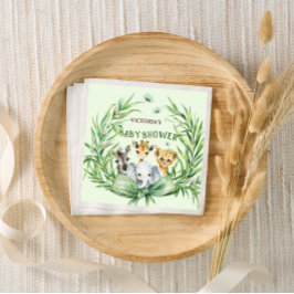 Safari Animals Niedlich Bow Baby Dusche Serviette