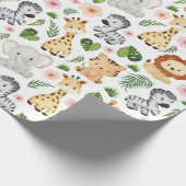 Safari Animals - Niedliche Safaritiere Geschenkpapier (Ecke)