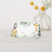 Safari Animals Oh Baby Greenery Jungle Baby Dusche Platzkarte (Rückseite)