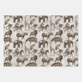Safari Animals on Light Gray Geschenkpapier Set (Vorderseite 2)