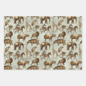 Safari Animals on Light Green Geschenkpapier Set (Vorderseite 3)