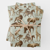 Safari Animals on Light Green Geschenkpapier Set (Beispiel)