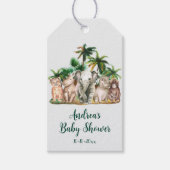 Safari Animals Palm Trees Baby Dusche Geschenkanhänger (Vorderseite)