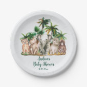 Safari Animals Palm Trees Baby Dusche Pappteller (Vorderseite)