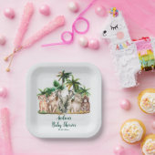 Safari Animals Palm Trees Baby Dusche Pappteller (Party)