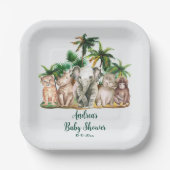 Safari Animals Palm Trees Baby Dusche Pappteller (Vorderseite)