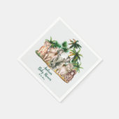 Safari Animals Palm Trees Baby Dusche Serviette (Ecke)