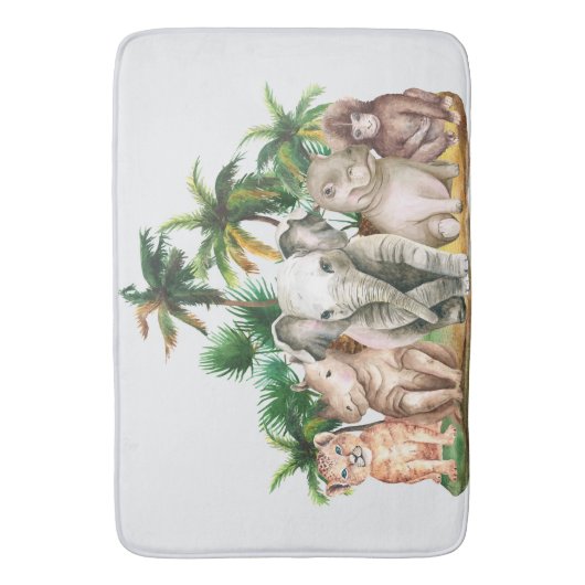 Safari Animals Palm Trees Badematte (Vorderseite Vertikal)