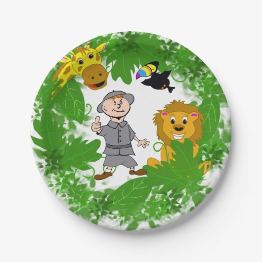 Safari Animals Paper Plate Pappteller (Vorderseite)