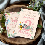 Safari Animals Pastel 2 Geburtstag Einladung<br><div class="desc">Feiern Sie mit diesem bezaubernden Safari-Design einen besonderen Meilenstein! Mit niedlichen Tieren wie Löwen, Zebra, Elefanten und Affen um ein großes "2" in sanften Pastelltönen ist diese Einladung perfekt für eine zweite Geburtstagsfeier. Personalisieren Sie es mit dem Namen, dem Alter und den Veranstaltungsdetails Ihres Kindes, um einen unvergesslichen Sake zu...</div>