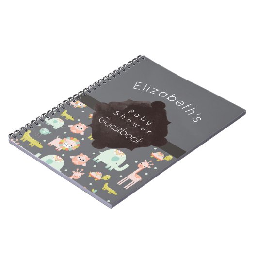 Safari Animals Pattern Baby Showbook Notizblock (Linke Seite)