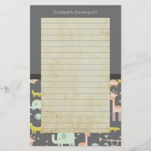 Safari Animals Pattern - Kinderzimmer Art Lined Briefpapier