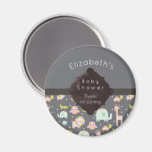 Safari Animals Pattern Nursery Art Baby Shower Magnet (Vorderseite/Rückseite)