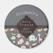 Safari Animals Pattern Nursery Art Baby Shower Magnet (Vorne)