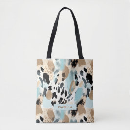 Safari Animals' Pelz Prints Muster Blue & Brown Tasche