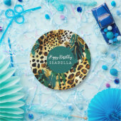 Safari Animals' Pelz Prints Muster Boho Bold Green Pappteller (Party)